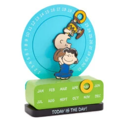 Hallmark Peanuts® Charlie Brown And Lucy Magnetic Perpetual Calendar -Hallmark Store Peanuts Charlie Brown and Lucy Football Desk Calendar 1PAJ4711 04