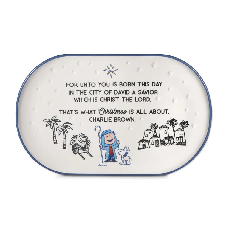 Hallmark Peanuts® Linus Nativity Speech Oval Platter, 14.75" L 3 Hallmark Peanuts® Linus Nativity Speech Oval Platter, 14.75" L