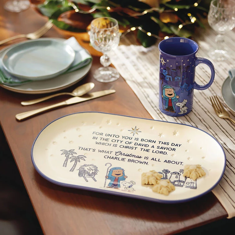 Hallmark Peanuts® Linus Nativity Speech Oval Platter, 14.75" L 4 Hallmark Peanuts® Linus Nativity Speech Oval Platter, 14.75" L - Image 2