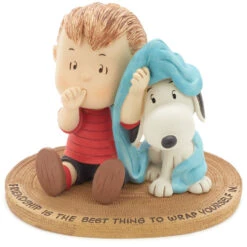 Hallmark Peanuts® Linus And Snoopy Wrapped In Friendship Mini Figurine, 3.88"