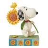 Enesco Jim Shore Peanuts Snoopy With Sunflower Figurine, 5.7" -Hallmark Store Peanuts Snoopy and Woodstock With Sunflower Figurine 6016281 01
