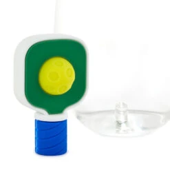 Hallmark Charmers Pickleball Paddle And Ball Silicone Charm, 2" H -Hallmark Store Pickleball Paddle and Ball Silicone Drink Charm 1ICN1048 02