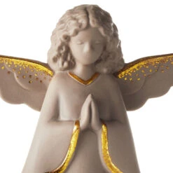 Hallmark Joanne's Angels Prayer Is Your Power Angel Figurine, 8.7" -Hallmark Store Pigmented Porcelain Angel Figurine With Gold Accents 1JOA2259 04