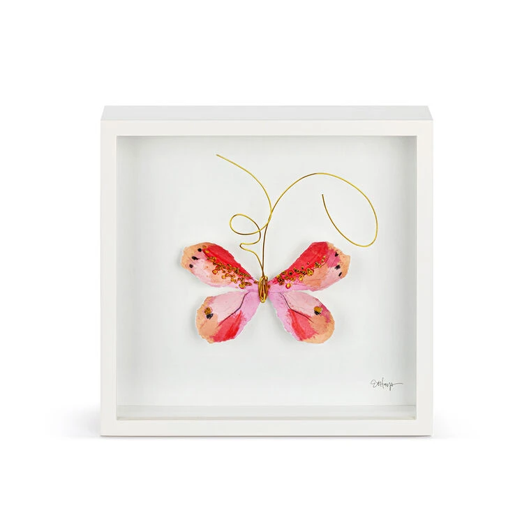 Demdaco Pink Butterfly Shadow Box Wall Decor, 10" 3 Demdaco Pink Butterfly Shadow Box Wall Decor, 10"