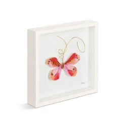 Demdaco Pink Butterfly Shadow Box Wall Decor, 10" 8 Demdaco Pink Butterfly Shadow Box Wall Decor, 10" -Hallmark Store Pink Butterfly in White Shadow Box 1004920004 03