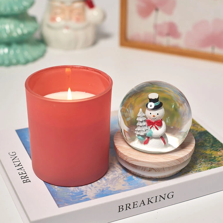 Pink Sugar Cookie Scented Snowman Snow Globe Candle 6 Pink Sugar Cookie Scented Snowman Snow Globe Candle - Image 4
