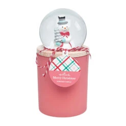 Pink Sugar Cookie Scented Snowman Snow Globe Candle 11 Pink Sugar Cookie Scented Snowman Snow Globe Candle -Hallmark Store Pink Sugar Cookie Candle With Snowman Snow Globe HMSNWGLB1 05
