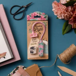 IF USA Floral Book Lover's Reading Light -Hallmark Store Pink and Green Floral ClipOn LED Book Light 43904 03