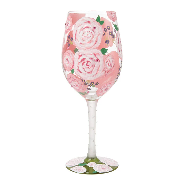 Lolita Pretty As A Peony Handpainted Wine Glass, 15 Oz. 3 Lolita Pretty As A Peony Handpainted Wine Glass, 15 Oz.