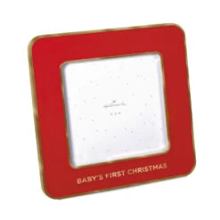 Hallmark Baby's First Christmas Red Enamel Picture Frame, 4x4