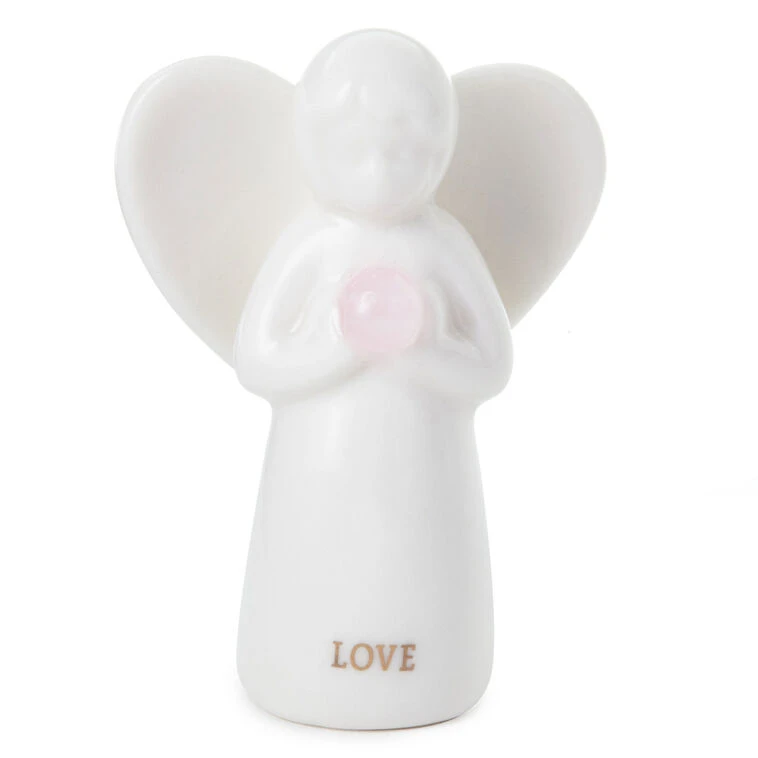 Hallmark Rose Quartz Angel Of Love Mini Angel Figurine, 2" 3 Hallmark Rose Quartz Angel Of Love Mini Angel Figurine, 2"