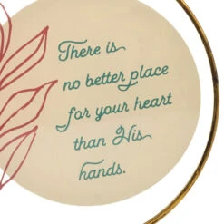 Hallmark No Better Place Than In His Hands Hanging Glass Sentiment -Hallmark Store Round Glass Wall Decor With Religious Quote 1BMK1633 03