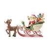 Enesco Jim Shore Rudolph Pulling Santa In Sleigh Figurine, 5" 1 Enesco Jim Shore Rudolph Pulling Santa In Sleigh Figurine, 5" -Hallmark Store Rudolph the RedNosed Reindeer and Santa Figurine 6017194 01