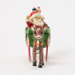 Enesco Jim Shore Rudolph Pulling Santa In Sleigh Figurine, 5" 10 Enesco Jim Shore Rudolph Pulling Santa In Sleigh Figurine, 5" -Hallmark Store Rudolph the RedNosed Reindeer and Santa Figurine 6017194 04