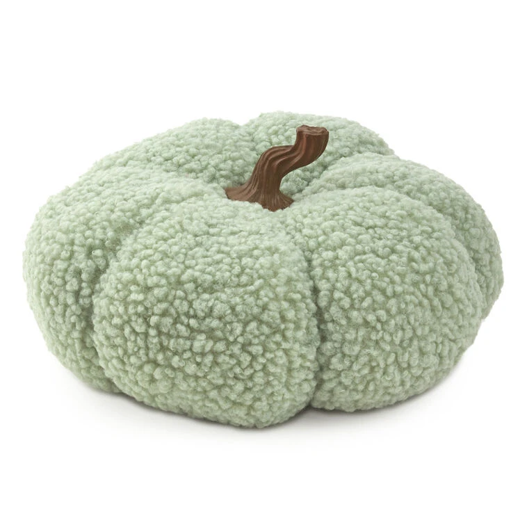 Hallmark Sage Green Plush Fabric Pumpkin Fall Decoration 4 Hallmark Sage Green Plush Fabric Pumpkin Fall Decoration - Image 2