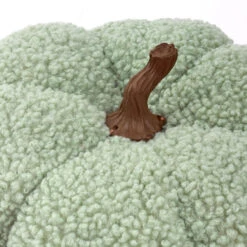 Hallmark Sage Green Plush Fabric Pumpkin Fall Decoration 8 Hallmark Sage Green Plush Fabric Pumpkin Fall Decoration -Hallmark Store Sage Green Plush Fabric Pumpkin Fall Decoration 1FAL1904 03
