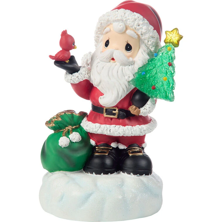 Precious Moments Here Comes Santa Claus Musical Figurine With Lights, 5.75" 3 Precious Moments Here Comes Santa Claus Musical Figurine With Lights, 5.75"