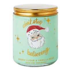 Hallmark Don't Stop Believing Brown Sugar And Vanilla Bean Scented Jar Candle, 7 Oz.