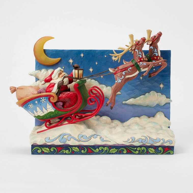 Enesco Jim Shore Heartwood Creek Santa Sleigh Musical Figurine With Light, 11.4" 4 Enesco Jim Shore Heartwood Creek Santa Sleigh Musical Figurine With Light, 11.4" - Image 2