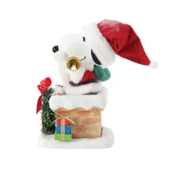Enesco Peanuts Santa Snoopy In Chimney Figurine, 8" 9 Enesco Peanuts Santa Snoopy In Chimney Figurine, 8" -Hallmark Store Santa Snoopy in Chimney Figurine 6016487 03
