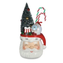 Hallmark Smiling Santa With Tree Light-Up Figurine, 11.25" H