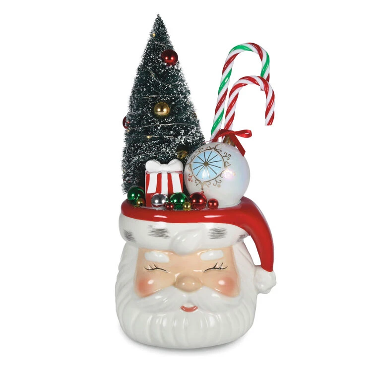 Hallmark Smiling Santa With Tree Light-Up Figurine, 11.25" H 3 Hallmark Smiling Santa With Tree Light-Up Figurine, 11.25" H