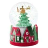 Hallmark Santa's Flight Christmas Snow Globe With Sound And Motion 1 Hallmark Santa's Flight Christmas Snow Globe With Sound And Motion -Hallmark Store Santa and Reindeer Around Tree Musical Snow Globe 1XKT6035 01