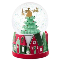 Hallmark Santa's Flight Christmas Snow Globe With Sound And Motion