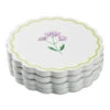 Hallmark Floral Scalloped Coasters, Set Of 4 -Hallmark Store Scalloped Resin Coasters With Flower Designs 1ART1032 01