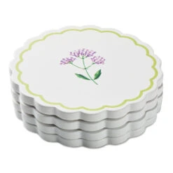 Hallmark Floral Scalloped Coasters, Set Of 4