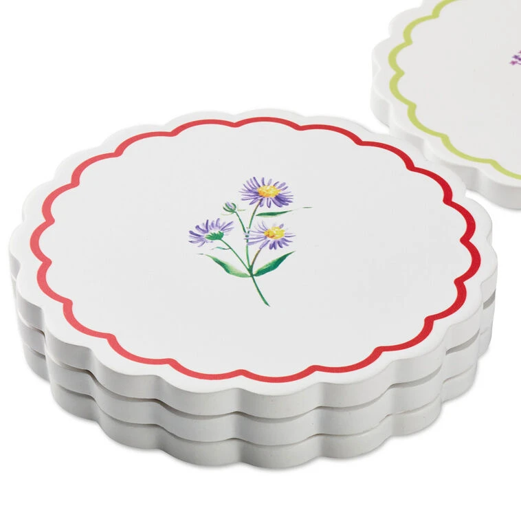 Hallmark Floral Scalloped Coasters, Set Of 4 4 Hallmark Floral Scalloped Coasters, Set Of 4 - Image 2