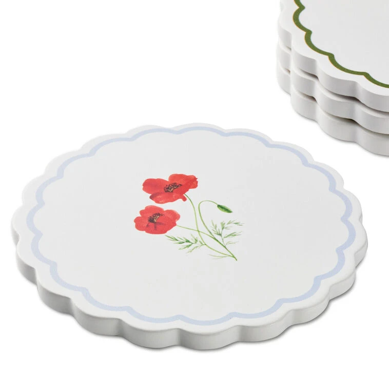 Hallmark Floral Scalloped Coasters, Set Of 4 6 Hallmark Floral Scalloped Coasters, Set Of 4 - Image 4