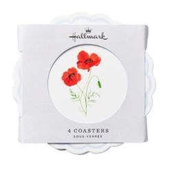Hallmark Floral Scalloped Coasters, Set Of 4 11 Hallmark Floral Scalloped Coasters, Set Of 4 -Hallmark Store Scalloped Resin Coasters With Flower Designs 1ART1032 05