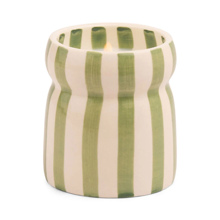 Paddywax Bora Bora Green-Striped Cabana Candle, 6.5 Oz. 3 Paddywax Bora Bora Green-Striped Cabana Candle, 6.5 Oz.
