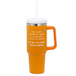 Hallmark Secret To Staying Young Insulated Travel Cup With Handle, 42 Oz.