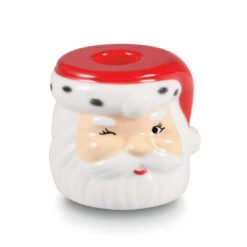Hallmark Shaped Santa Taper Candle Holder, 2.5"