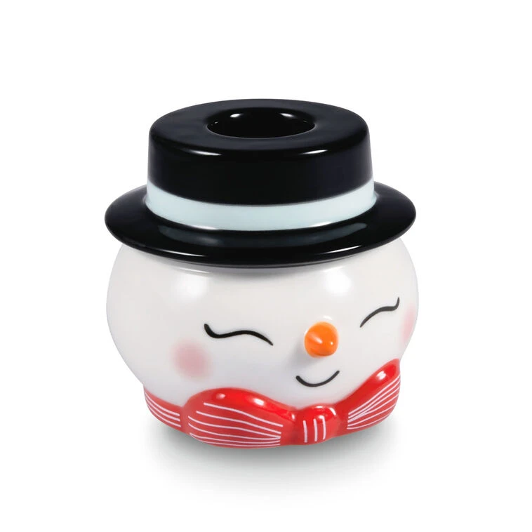 Hallmark Shaped Snowman Taper Candle Holder, 2.4" 3 Hallmark Shaped Snowman Taper Candle Holder, 2.4"