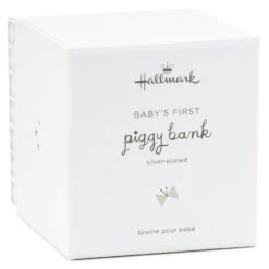 Hallmark Baby's First Piggy Bank -Hallmark Store Silver Baby Piggy Bank 1BBY4733 04