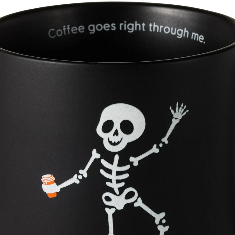 Hallmark Skeleton With To-Go Coffee Cup Funny Mug, 16 Oz. 5 Hallmark Skeleton With To-Go Coffee Cup Funny Mug, 16 Oz. - Image 3