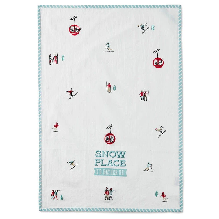 Hallmark Snow Place I'd Rather Be Tea Towel, 18x26 3 Hallmark Snow Place I'd Rather Be Tea Towel, 18x26