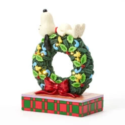 Enesco Jim Shore Peanuts Snoopy Sleeping On Light-Up Wreath Figurine, 7.13" 13 Enesco Jim Shore Peanuts Snoopy Sleeping On Light-Up Wreath Figurine, 7.13" -Hallmark Store Snoopy Atop LightUp Wreath Figurine 6017242 05