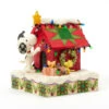 Enesco Jim Shore Peanuts Snoopy Decorating Doghouse Light-Up Figurine, 6.3" -Hallmark Store Snoopy Decorates Doghouse for Holidays Figurine 6017241 01