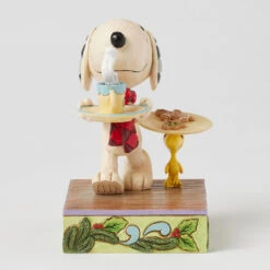 Enesco Jim Shore Peanuts Snoopy And Woodstock Cookies For Santa Figurine, 5" 11 Enesco Jim Shore Peanuts Snoopy And Woodstock Cookies For Santa Figurine, 5" -Hallmark Store Snoopy and Woodstock Cookies and Cocoa for Santa 6017233 05