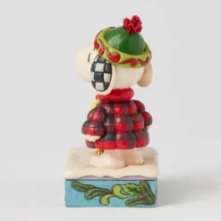 Enesco Jim Shore Peanuts Snoopy And Woodstock In Puffer Coats Figurine, 5.5" -Hallmark Store Snoopy and Woodstock in Plaid Puffer Coats Figurine 6017234 05