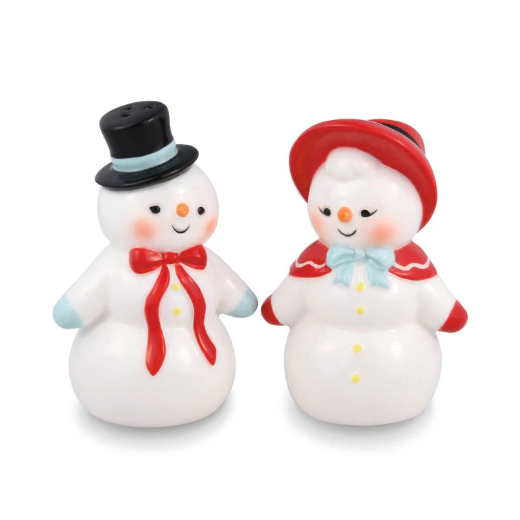 Hallmark Sculpted Snow People Salt And Pepper Shakers, Set Of 2 3 Hallmark Sculpted Snow People Salt And Pepper Shakers, Set Of 2