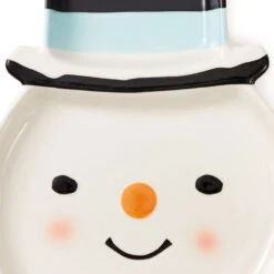 Hallmark Snowman In Top Hat Divided Serving Platter, 14" L -Hallmark Store Snowman and Top Hat Divided Serving Tray 1XKT6041 04