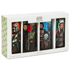 Hallmark Star Wars: The Mandalorian™ Drinking Glasses, Set Of 4 -Hallmark Store Star Wars The Mandalorian Drinking Glasses Set 1SHP2175 03