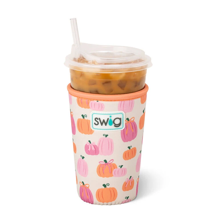 Swig Pumpkins And Bows Medium Iced Cup Coolie 3 Swig Pumpkins And Bows Medium Iced Cup Coolie