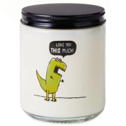 Hallmark T-Rex Love You This Much Scented Single-Wick Jar Candle, 7 Oz.