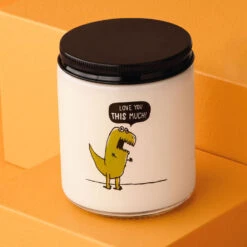 Hallmark T-Rex Love You This Much Scented Single-Wick Jar Candle, 7 Oz. 13 Hallmark T-Rex Love You This Much Scented Single-Wick Jar Candle, 7 Oz. -Hallmark Store TRex Linen and Sandalwood Scented Jar Candle 1FCD1015 06